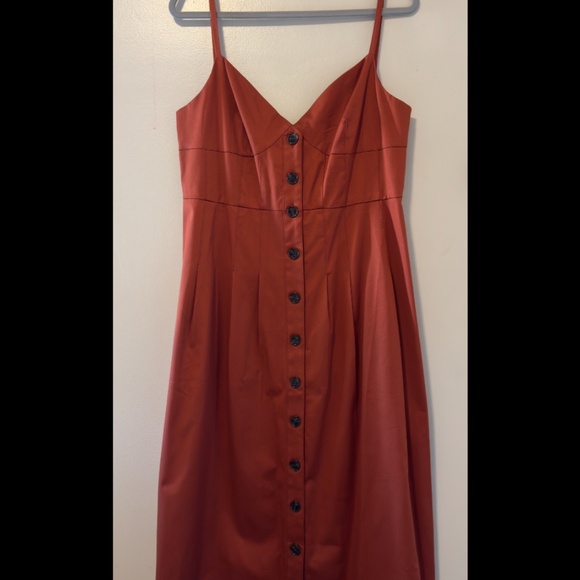 J.Crew Button-Front Stretch Twill Midi Dress - New - US 14 - Picture 2 of 6